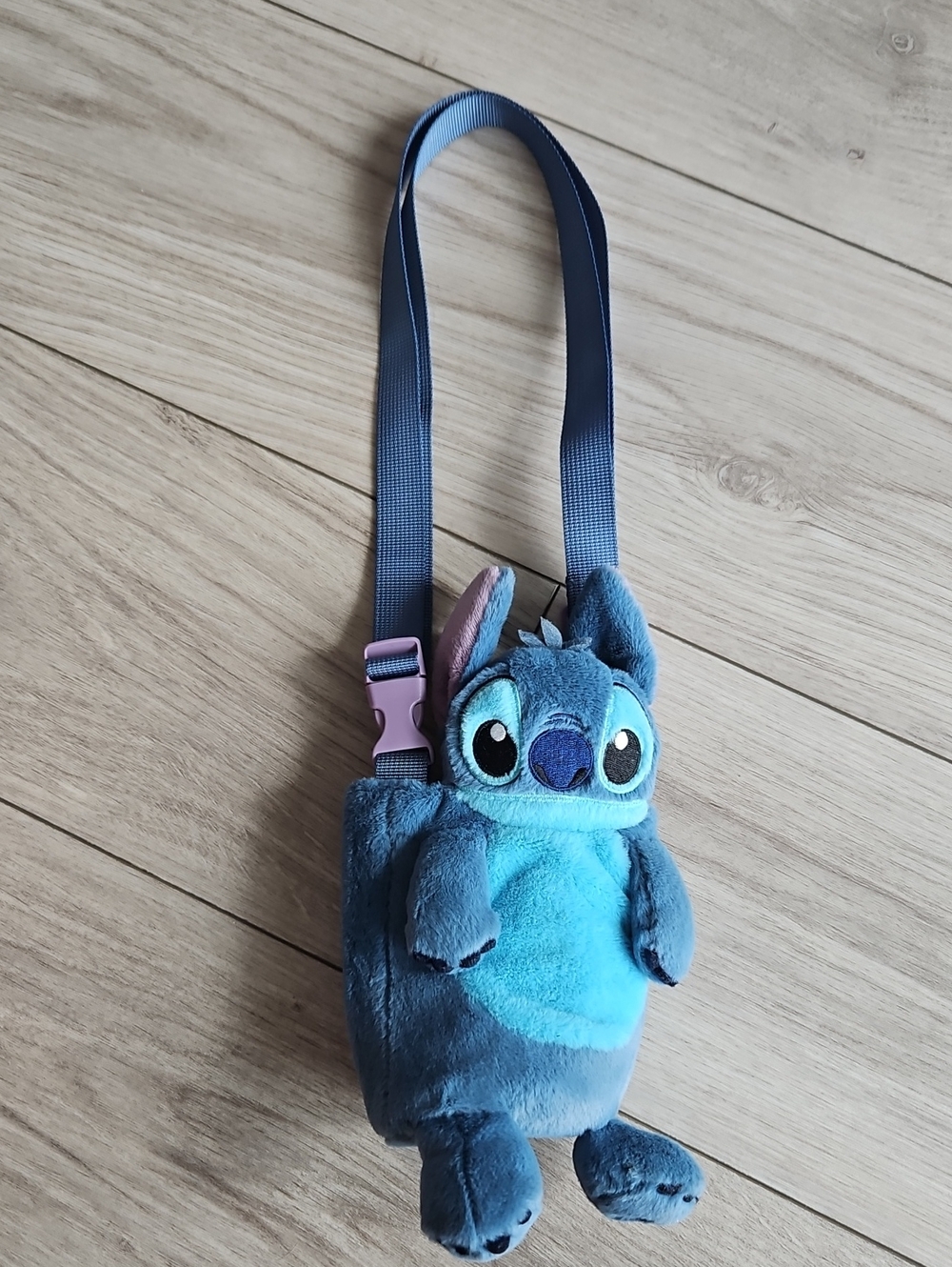 Disney Stitch Plush Crossbody Water Bottle Holder Adjustable Strap